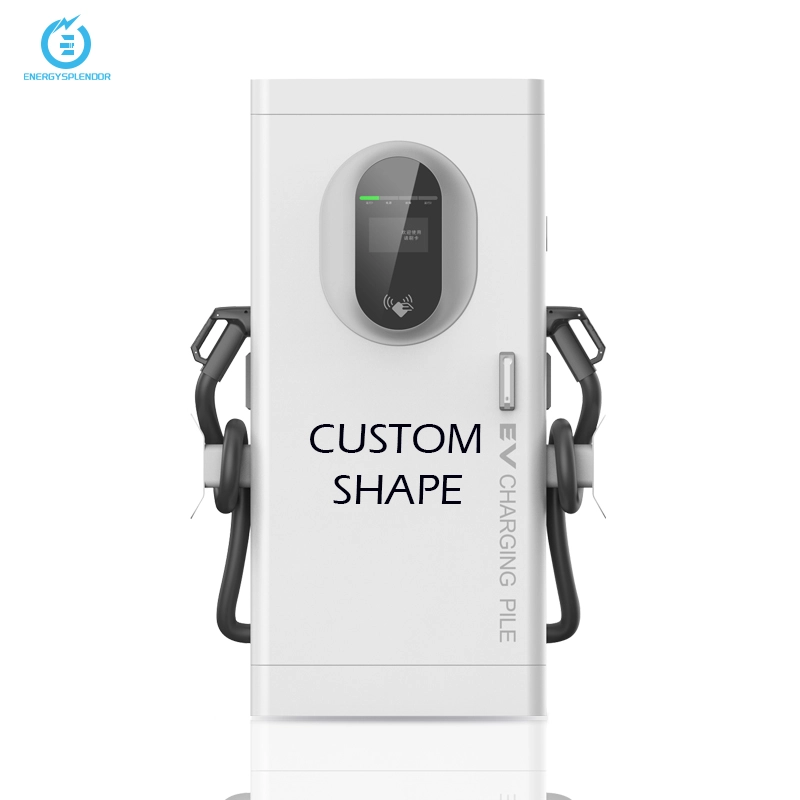 a dual guns and 7- inch highlight color touch screen 60kw to 240kw dc charger staion can customized shape
