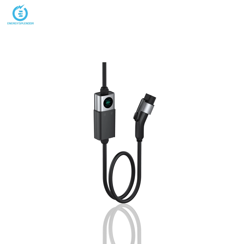 adjustable current 16a 32a 3.5kw 7kw 11kw type1 type2 gbt plug black and sliver portable charging station