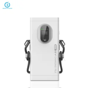 Electric vehicle DC charging station with high power output.