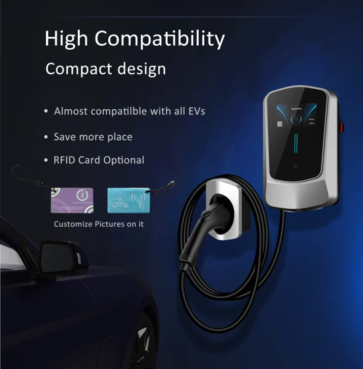 An AC EV charger designed for home use, providing reliable and efficient electric vehicle charging with a sleek design.