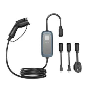 EV portable charging station with robust housing and safety indicators